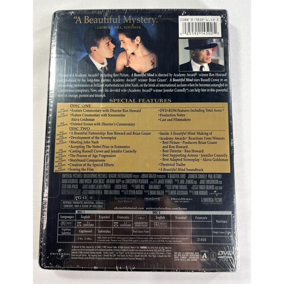 A Beautiful Mind DVD 2002 2-Disc Set Limited Edition New Factory Sealed - Picture 5 of 9